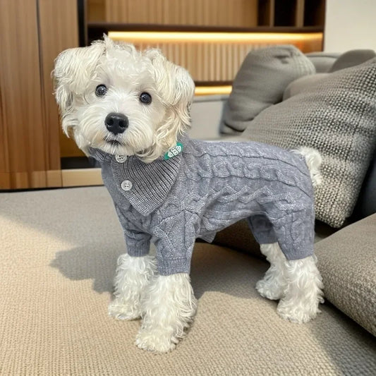 Autumn and Winter New Pet Four-foot Knitted Warm Sweater Dog Medium and Small Dog Corgi Clothes