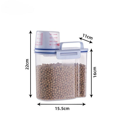 Freshness Lock Tank: 2kg Pet Food Storage with Measuring Cup – Stop Waste!