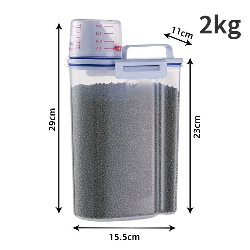 Freshness Lock Tank: 2kg Pet Food Storage with Measuring Cup – Stop Waste!
